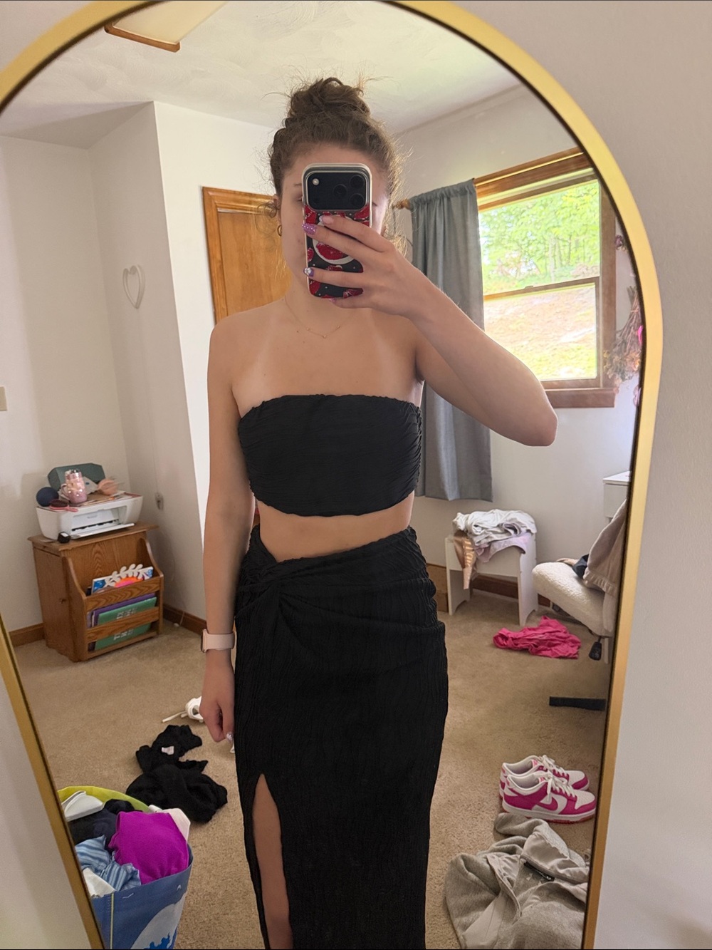 SHEIN Black Two-Piece Strapless Set